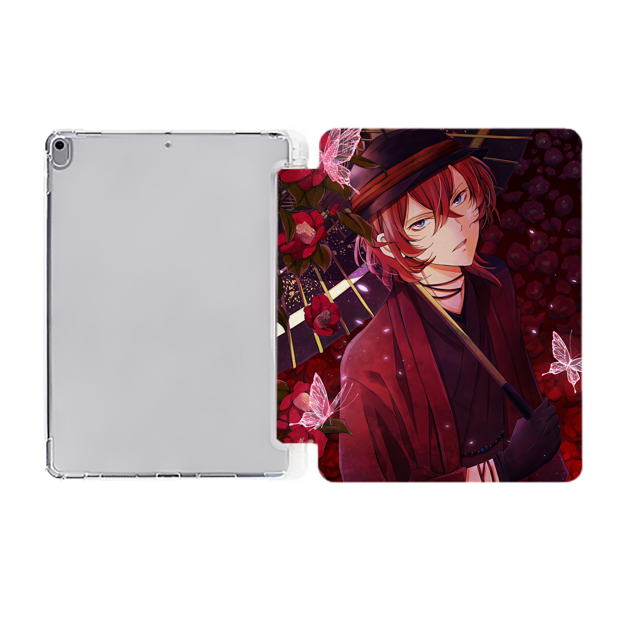 （画像用） 文豪ストレイドッグス Bungo Stray Dogs IPad ケース ペン収納付き 三つ折りスタンド PUレザー×シリコン 対応機種9.5/10.5/10.9インチ